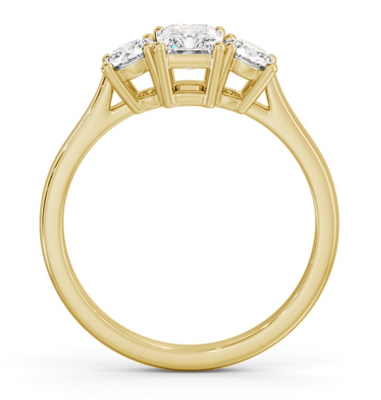 Three Stone Radiant with Round Diamond Trilogy Ring 9K Yellow Gold TH73_YG_THUMB1