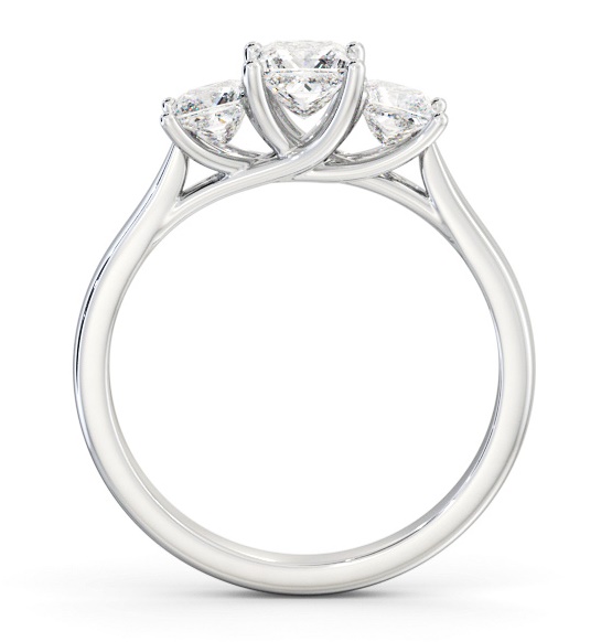 Three Stone Princess Diamond Sweeping Prongs Trilogy Ring 9K White Gold TH74_WG_THUMB1