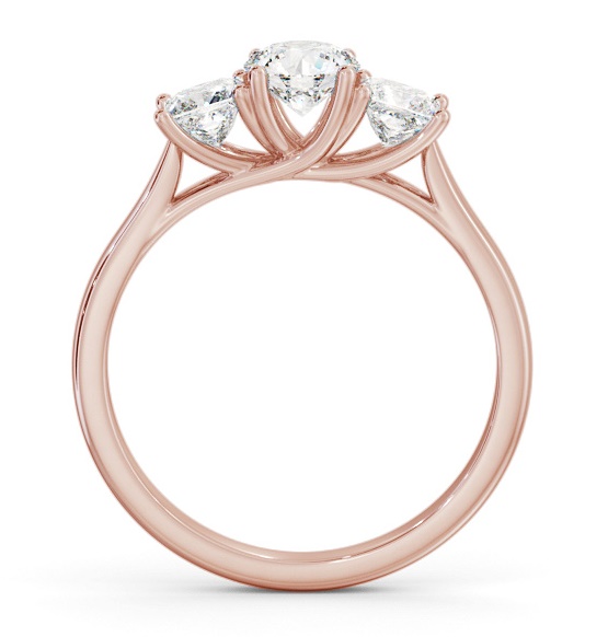 Three Stone Round with Princess Diamond Trilogy Ring 9K Rose Gold TH75_RG_THUMB1 