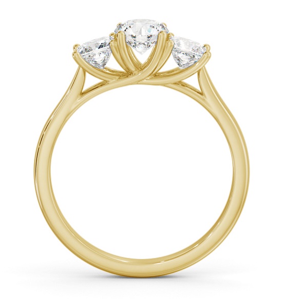 Three Stone Round with Princess Diamond Trilogy Ring 18K Yellow Gold TH75_YG_THUMB1 