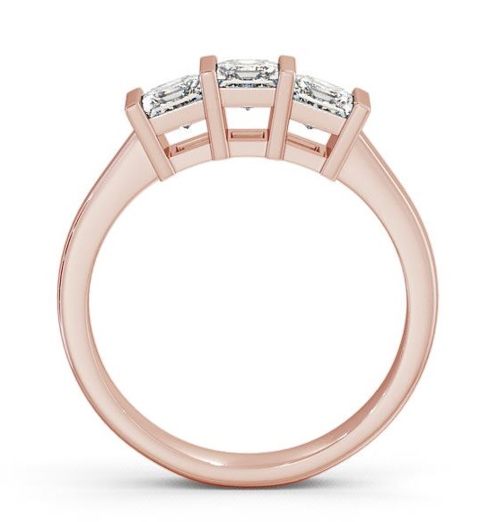 Three Stone Princess Diamond Tension Set Ring 9K Rose Gold TH7_RG_THUMB1