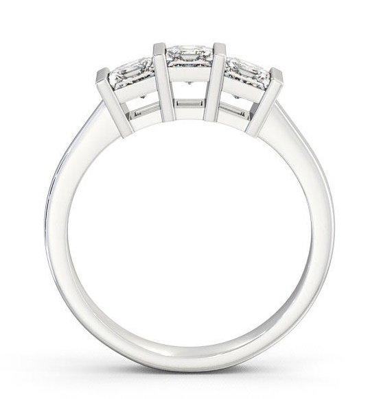 Three Stone Princess Diamond Tension Set Ring Platinum TH7_WG_THUMB1