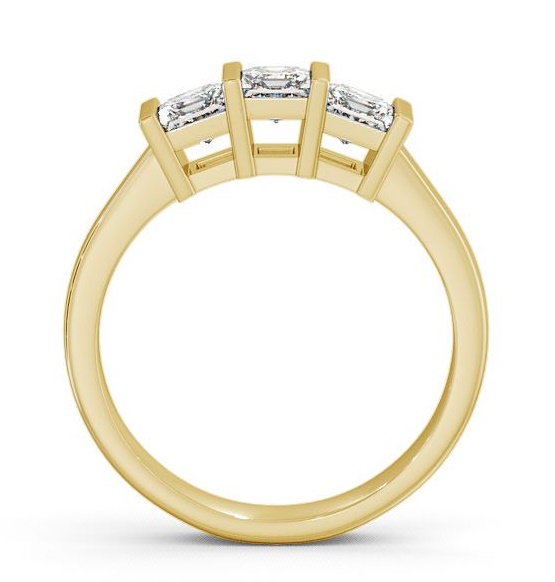 Three Stone Princess Diamond Tension Set Ring 18K Yellow Gold TH7_YG_THUMB1