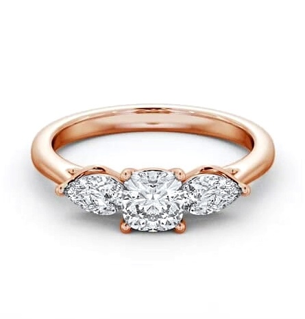 Three Stone Cushion and Pear Diamond Trilogy Ring 9K Rose Gold TH83_RG_THUMB2 