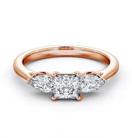 Three Stone Princess and Pear Diamond Trilogy Ring 9K Rose Gold TH85_RG_THUMB2 