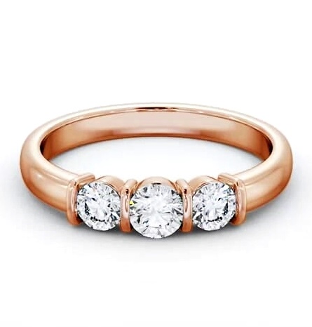 Three Stone Round Diamond Tension Set Ring 9K Rose Gold TH88_RG_THUMB2 