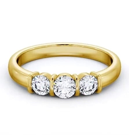 Three Stone Round Diamond Tension Set Ring 9K Yellow Gold TH88_YG_THUMB2 