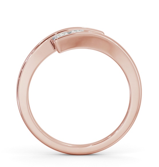 Three Stone Princess Diamond Offset Band Ring 9K Rose Gold TH96_RG_THUMB1 
