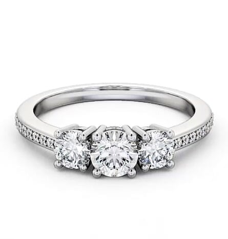 Three Stone Round Diamond Trilogy Ring Platinum with Channel TH9_WG_THUMB2 