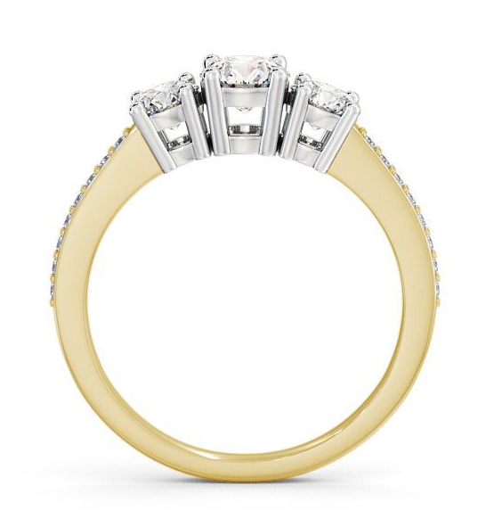 Three Stone Round Diamond Trilogy Ring 18K Yellow and White Gold with Channel TH9_YWG_THUMB1 