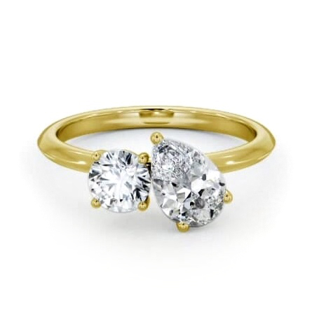 Toi et Moi Pear and Round Diamond Ring Set in 18K Yellow Gold tw11_yg_thumb2 