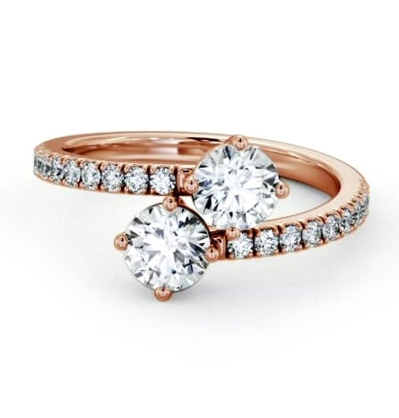 Toi et Moi Round Diamond Ring with Side Stones Set in 18K Rose Gold tw15_rg_thumb2 