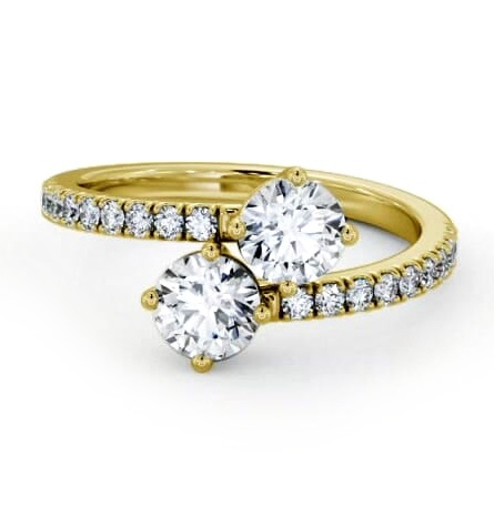 Toi et Moi Round Diamond Ring with Side Stones Set in 18K Yellow Gold tw15_yg_thumb2 