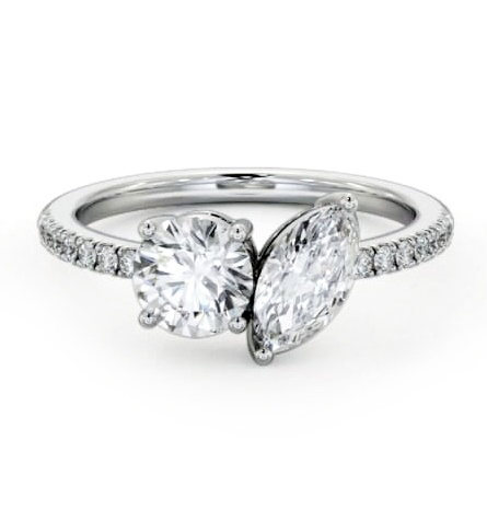 Toi et Moi Marquise and Round Diamonds Set in 18K White Gold tw17_wg_thumb2 