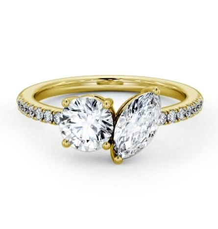 Toi et Moi Marquise and Round Diamonds Set in 18K Yellow Gold tw17_yg_thumb2 