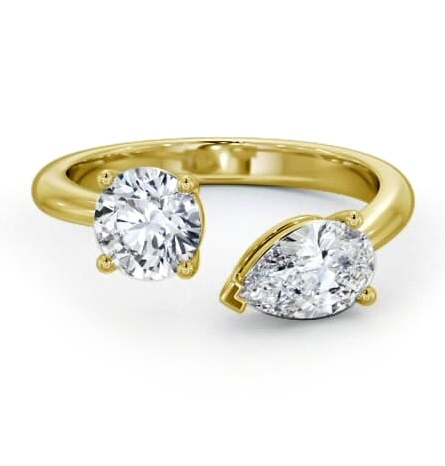 Toi et Moi Pear and Round Diamonds Set in 18K Yellow Gold tw1_yg_thumb2 