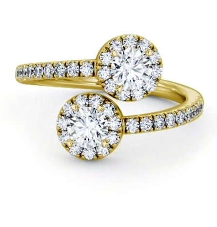 Toi et Moi Round Diamond Halo Ring Set in 18K Yellow Gold tw20_yg_thumb2 