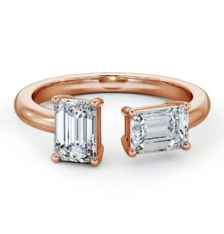 Toi et Moi Emerald Diamond Ring Set in 18K Rose Gold tw2_rg_thumb2 