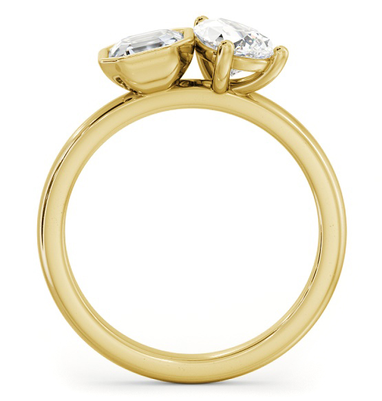 Toi et Moi Asscher and Pear Diamond Ring Set in 18K Yellow Gold tw3_yg_thumb1 