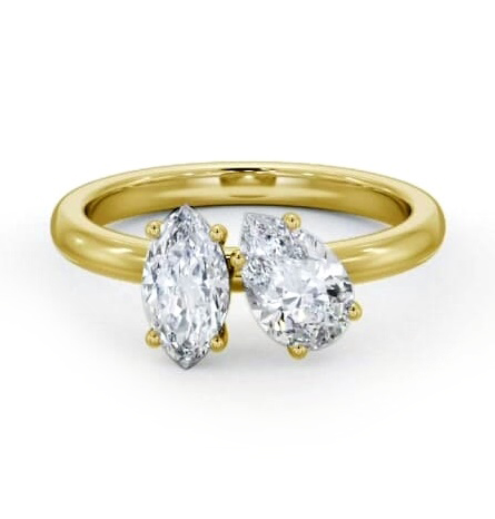 Toi et Moi Pear and Marquise Diamond Ring Set in 18K Yellow Gold tw4_yg_thumb2 