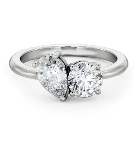Toi et Moi Round and Pear Diamond Ring Set in 18K White Gold tw9_wg_thumb2 
