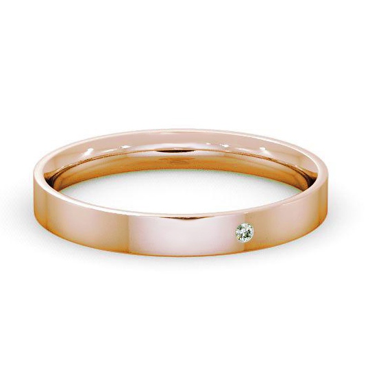 Ladies Round Single Diamond Flat Court Wedding Ring 18K Rose Gold WBF11_RG_THUMB1