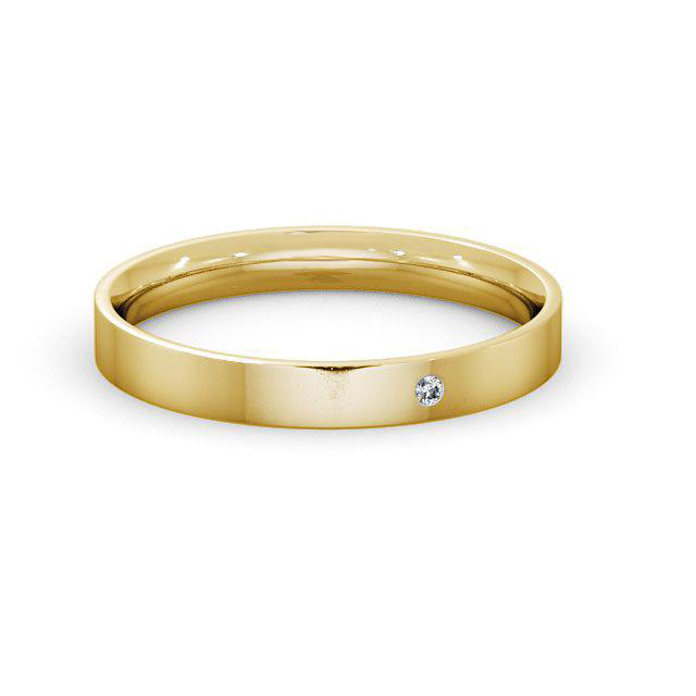 Ladies Diamond Wedding Ring 9K Yellow Gold - Round Single Stone WBF11_YG_HAND