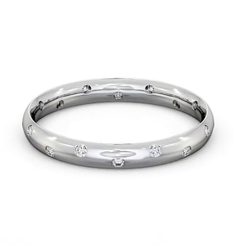 Ladies Round Diamond Offset Flush Setting Wedding Ring Palladium WBF12_WG_THUMB2 