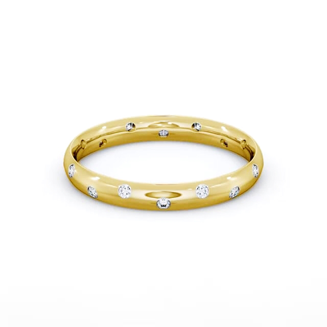 Ladies Round Diamond Wedding Ring 18K Yellow Gold - Sariya WBF12_YG_HAND