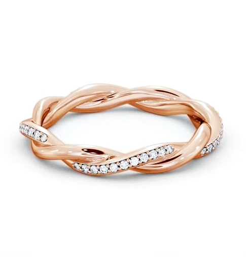 Ladies Round Diamond 0.18ct Twisted Style Wedding Ring 18K Rose Gold WBF13_RG_THUMB2 