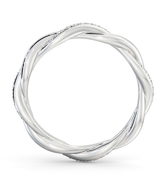 Ladies Round Diamond 0.18ct Twisted Style Wedding Ring 18K White Gold WBF13_WG_THUMB1 