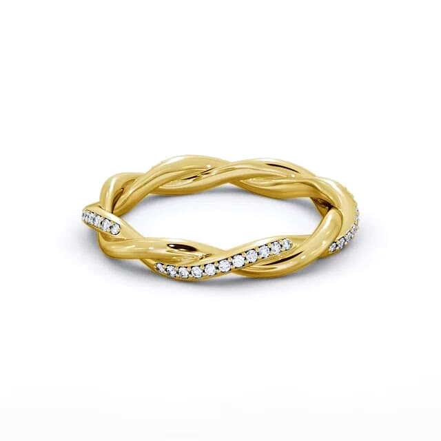 Ladies Round Diamond 0.18ct Wedding Ring 9K Yellow Gold - Amari WBF13_YG_HAND