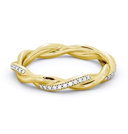 Ladies Round Diamond 0.18ct Twisted Style Wedding Ring 18K Yellow Gold WBF13_YG_THUMB2 