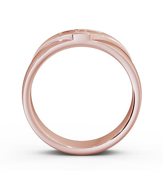 Ladies 0.05ct Round Diamond V Cut Wedding Ring 18K Rose Gold WBF15_RG_THUMB1 