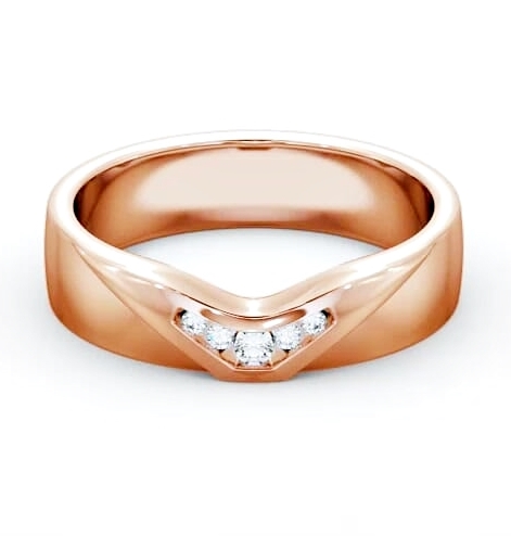 Ladies 0.05ct Round Diamond V Cut Wedding Ring 9K Rose Gold WBF15_RG_THUMB1