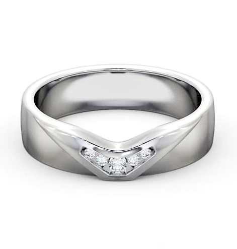 Ladies 0.05ct Round Diamond V Cut Wedding Ring 9K White Gold WBF15_WG_THUMB1