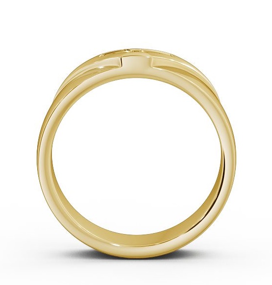 Ladies 0.05ct Round Diamond V Cut Wedding Ring 18K Yellow Gold WBF15_YG_THUMB1 