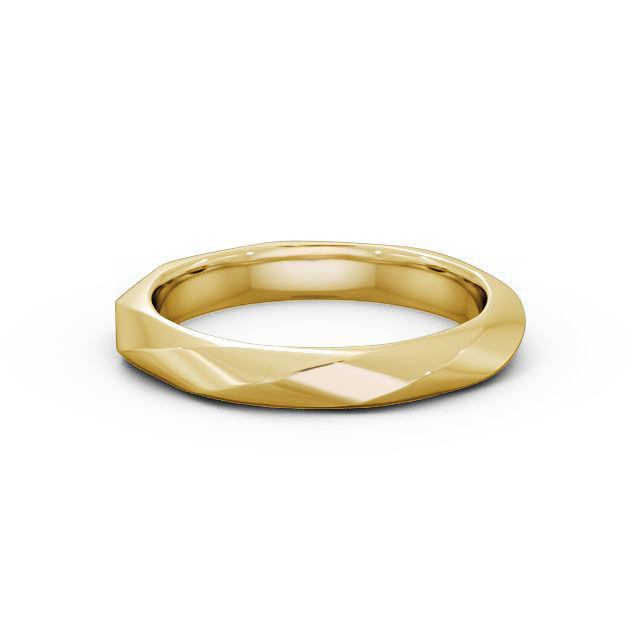Ladies Textured Wedding Ring 18K Yellow Gold - Kayden WBF16_YG_HAND