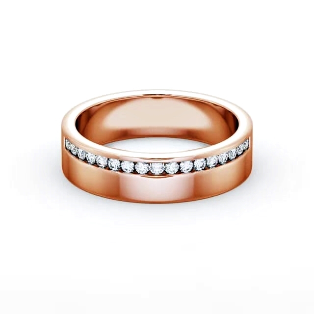 Ladies 0.18ct Round Diamond Wedding Ring 9K Rose Gold - Mayra WBF17_RG_HAND
