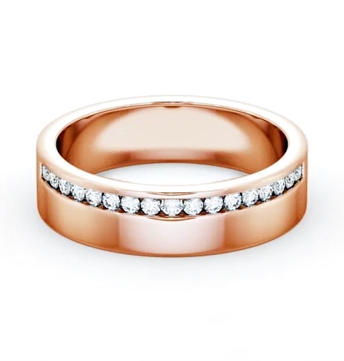 Ladies 0.18ct Round Diamond Channel Set Wedding Ring 9K Rose Gold WBF17_RG_THUMB1