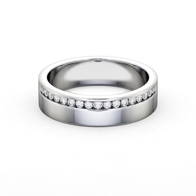 Ladies 0.18ct Round Diamond Wedding Ring 18K White Gold - Mayra WBF17_WG_HAND