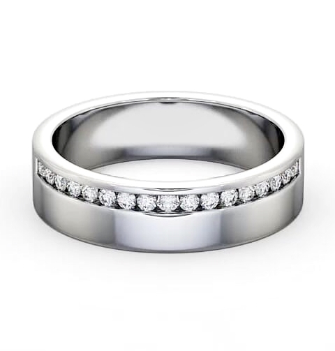 Ladies 0.18ct Round Diamond Channel Set Wedding Ring Palladium WBF17_WG_THUMB1