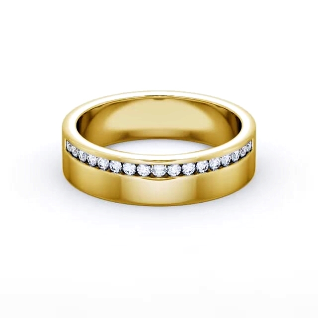 Ladies 0.18ct Round Diamond Wedding Ring 18K Yellow Gold - Mayra WBF17_YG_HAND