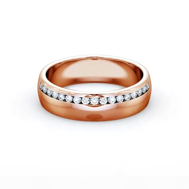 Ladies 0.18ct Round Diamond Wedding Ring 9K Rose Gold - Madysen WBF19_RG_HAND