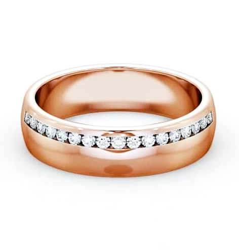 Ladies 0.18ct Round Diamond Channel Set Wedding Ring 9K Rose Gold WBF19_RG_THUMB1