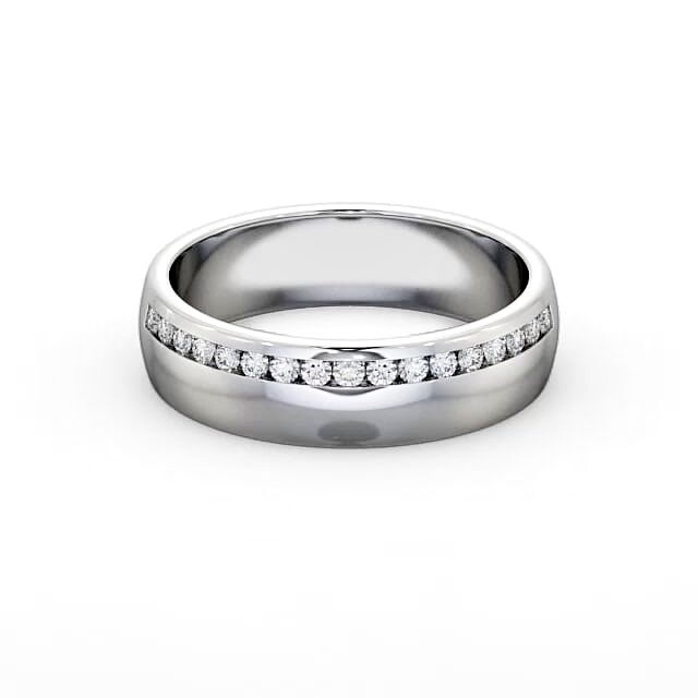 Ladies 0.18ct Round Diamond Wedding Ring 18K White Gold - Madysen WBF19_WG_HAND