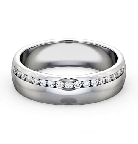 Ladies 0.18ct Round Diamond Channel Set Wedding Ring 18K White Gold WBF19_WG_THUMB2 