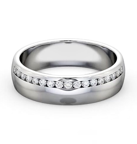 Ladies 0.18ct Round Diamond Channel Set Wedding Ring Palladium WBF19_WG_THUMB1