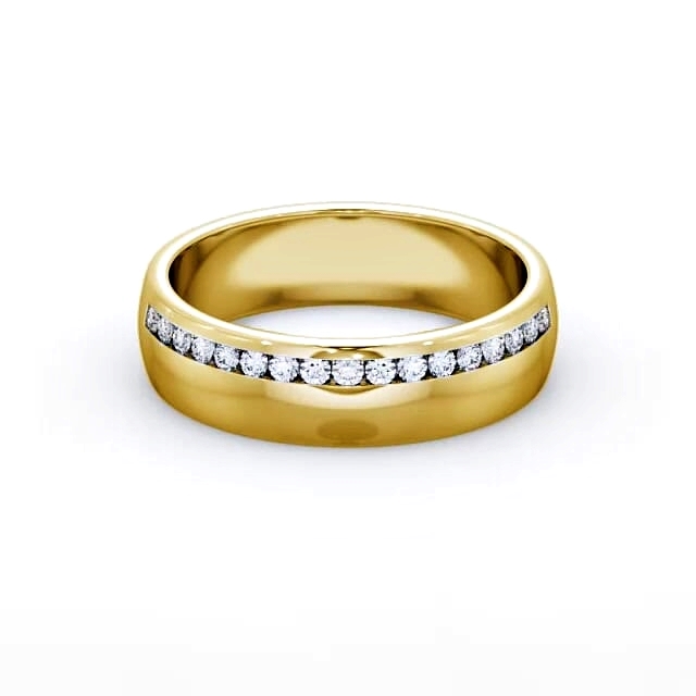 Ladies 0.18ct Round Diamond Wedding Ring 18K Yellow Gold - Madysen WBF19_YG_HAND
