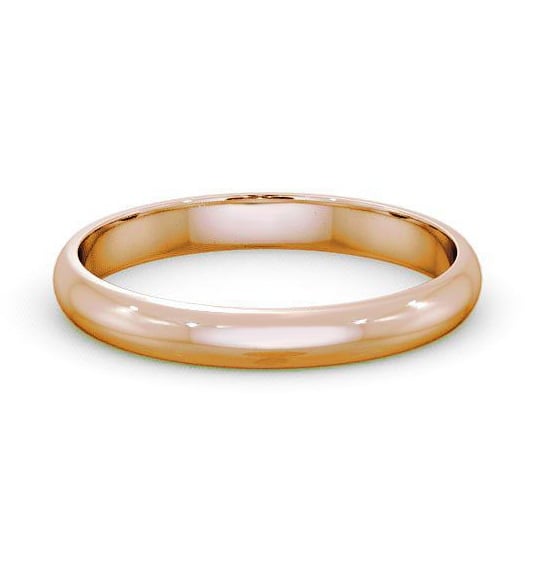Ladies Plain D Shape Wedding Ring 9K Rose Gold WBF1_RG_THUMB2 